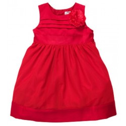 Adorable Red Satiny Dress with Tulle Underlay 